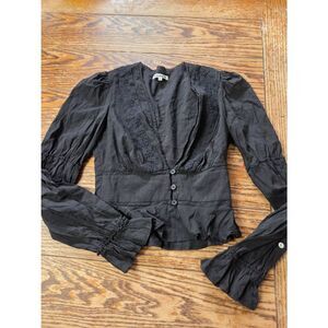 Reformation Meadowlark Top In Black Sz 0
